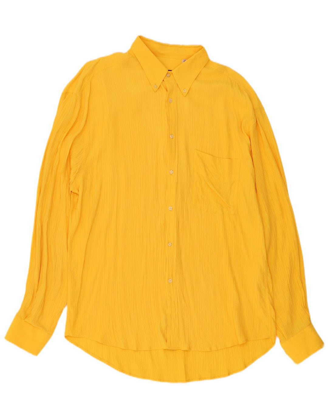Vintage Mens Shirt Size 17 43 XL Yellow Viscose