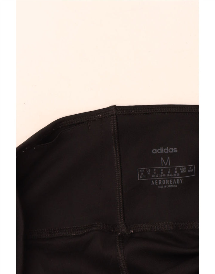 ADIDAS Womens Aeroready Leggings UK 12/14 Medium  Black Polyester