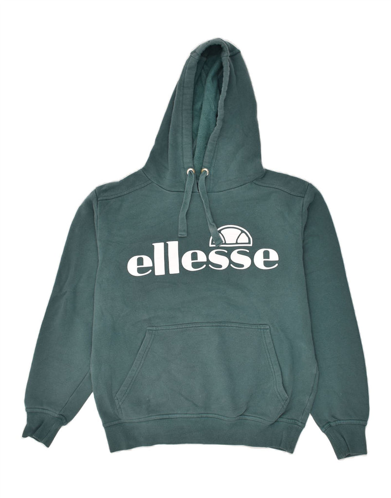 ELLESSE Mens Graphic Hoodie Jumper Medium Green Cotton | Vintage Ellesse | Thrift | Second-Hand Ellesse | Used Clothing | Messina Hembry 