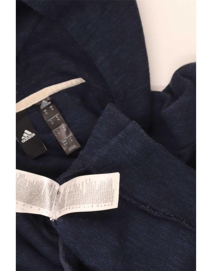 Adidas Mens Zip Hoodie Sweater Medium Navy Blue Cotton