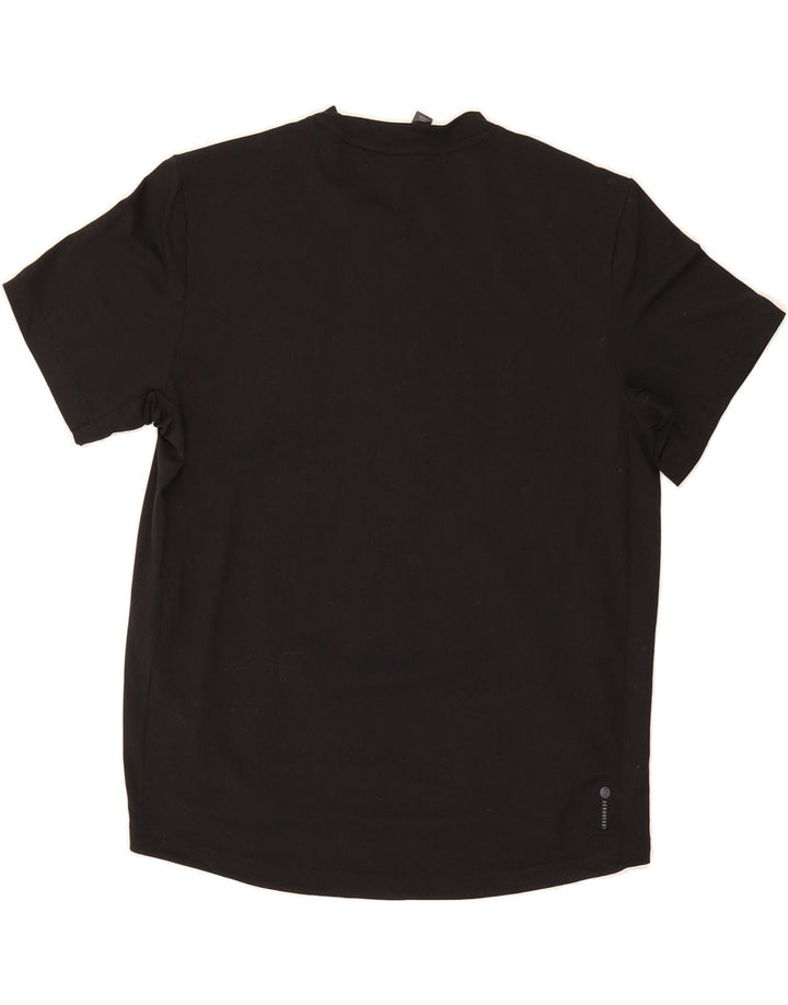 ADIDAS Womens Aeroready T-Shirt Top UK 12/14 Medium Black Polyester Vintage Adidas and Second-Hand Adidas from Messina Hembry 