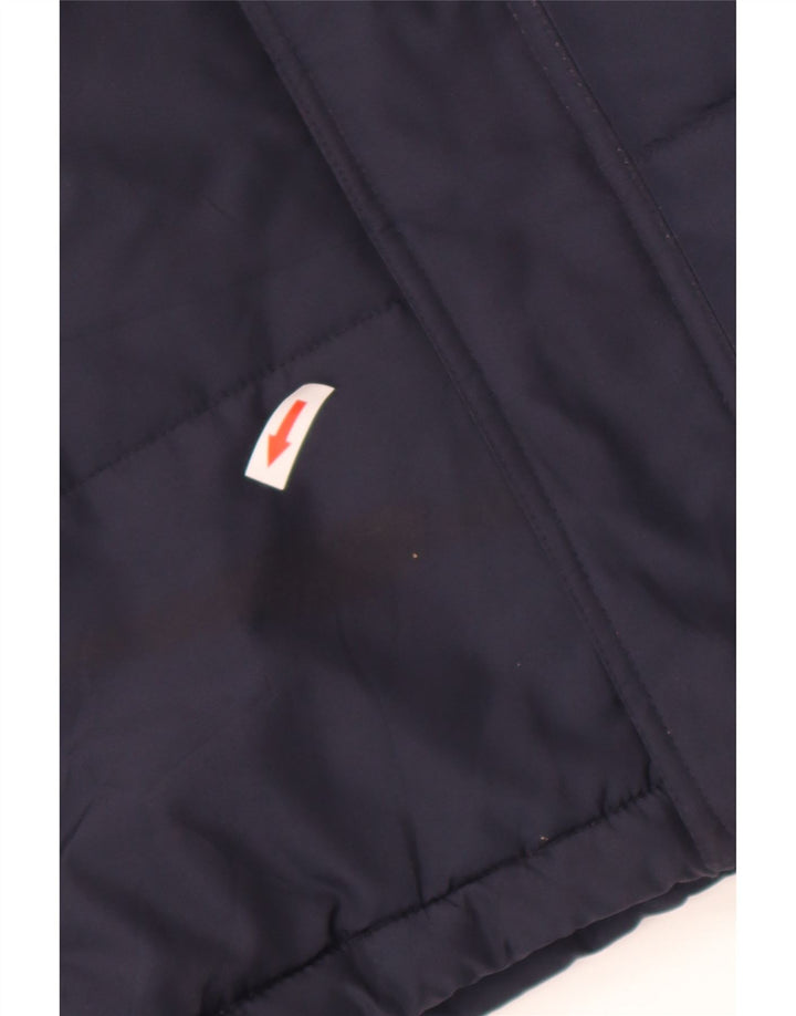 Reebok Boys Graphic Hooded Padded Jacket 13-14 Years XL Navy Blue Polyester
