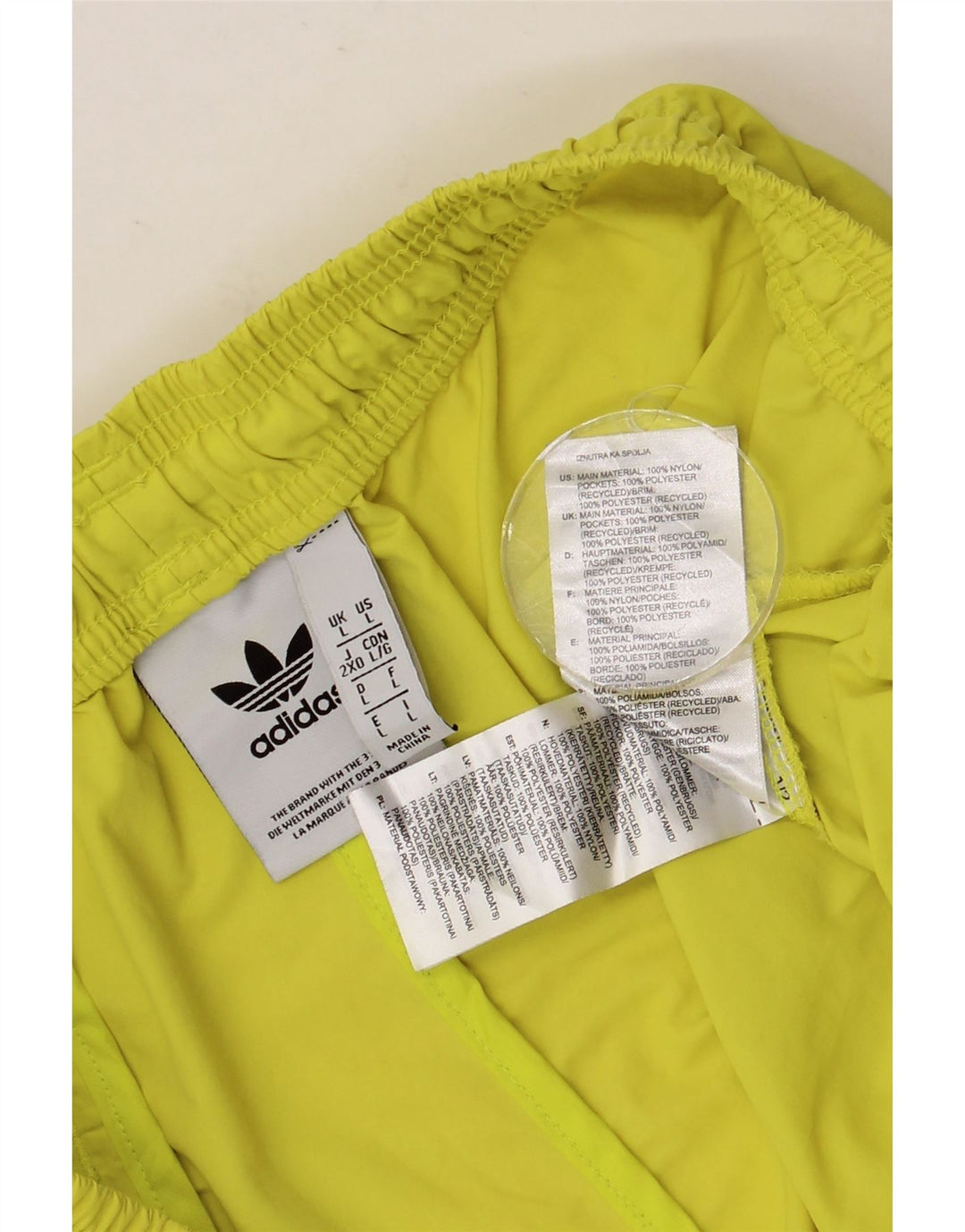 ADIDAS Mens Graphic Swimming Shorts Large  Yellow Nylon