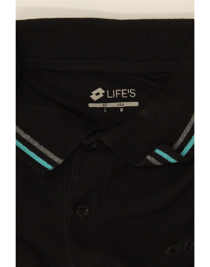 Lotto Mens Life's Polo Shirt Medium Black