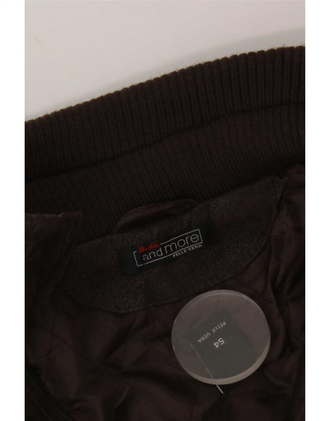 Bata and More Mens Military Leather Jacket IT 54 2XL Brown