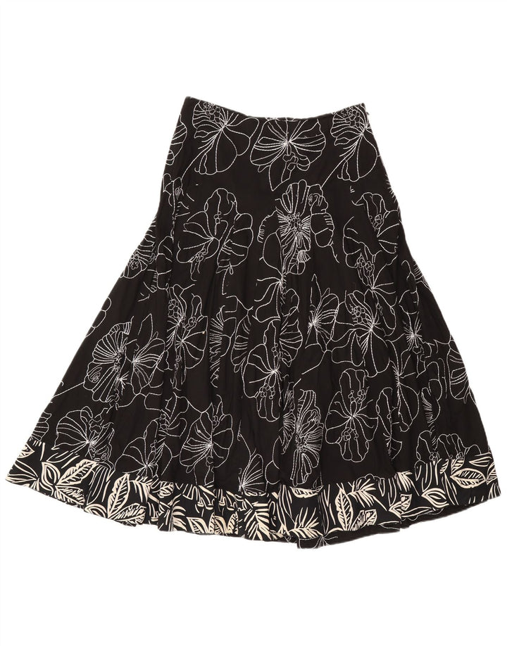 Luisa Spagnoli Womens A-Line Skirt IT 44 Medium W28  Black Floral