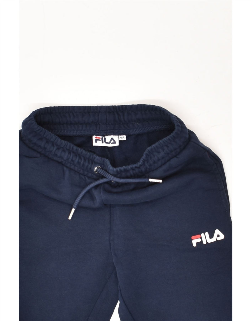 FILA Boys Tracksuit Trousers Joggers 7-8 Years Navy Blue Cotton | Vintage Fila | Thrift | Second-Hand Fila | Used Clothing | Messina Hembry 