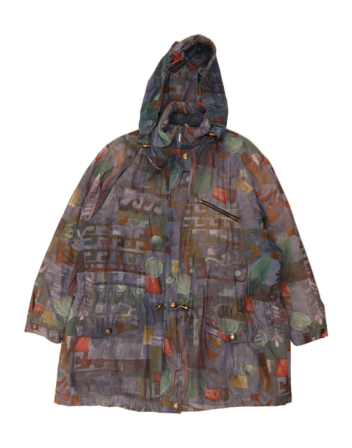 VINTAGE Womens Abstract Pattern Hooded Padded Coat EU 46 XL Multicoloured Vintage Vintage and Second-Hand Vintage from Messina Hembry 
