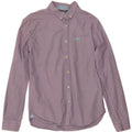 SUPERDRY Mens Shirt Large Purple Pinstripe Cotton
