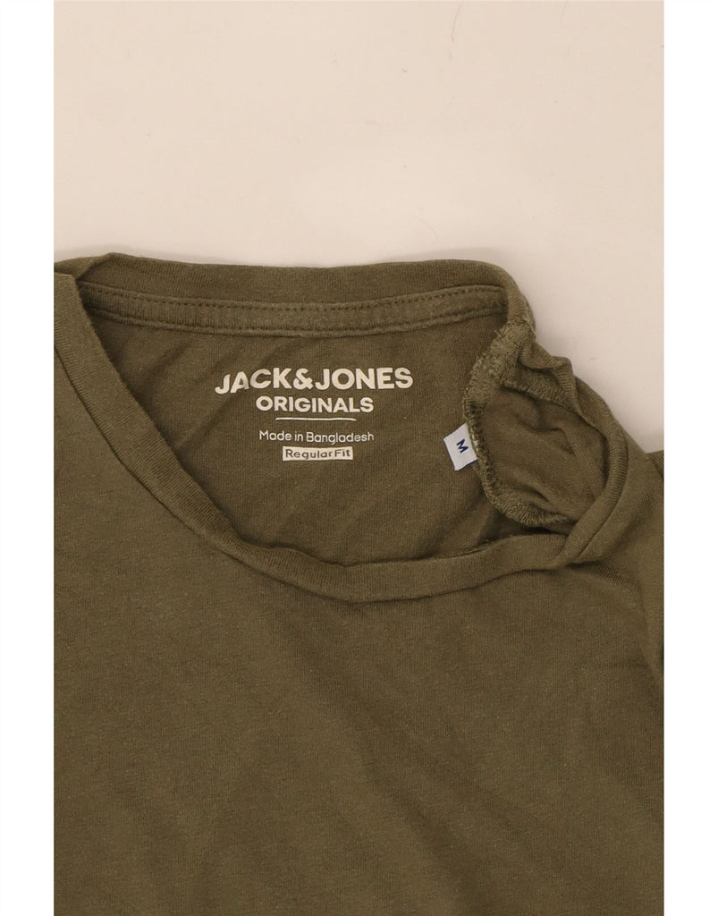 JACK & JONES Mens Regular Fit T-Shirt Top Medium Khaki Cotton Vintage Jack & Jones and Second-Hand Jack & Jones from Messina Hembry 