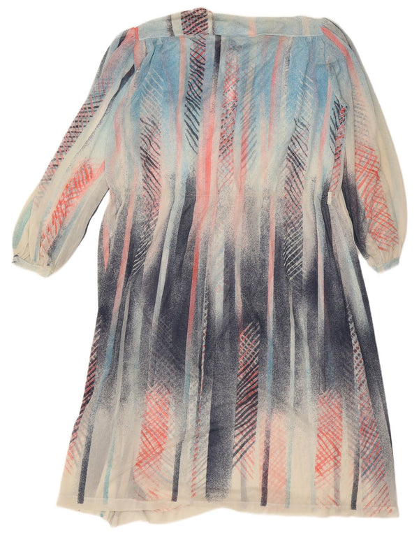 Vintage Womens Long Sleeve Maxi Dress IT 48 XL Multicoloured Striped