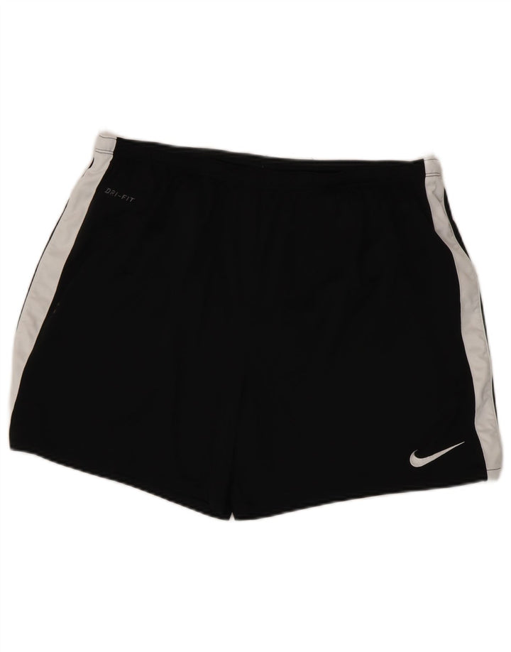 NIKE Mens Dri Fit Sport Shorts XL Black Colourblock Polyester