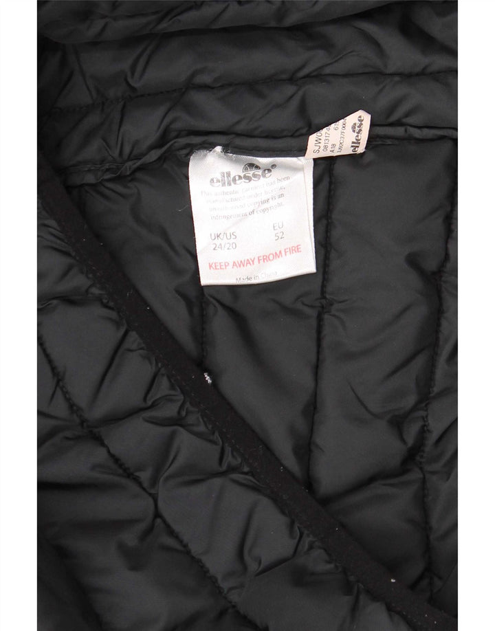 Ellesse Womens Hooded Padded Jacket UK 24 4XL Black Polyester