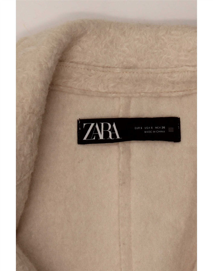 Zara Womens Oversized Overcoat UK 10 Small Beige