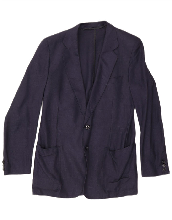 Vintage Mens 2 Button Blazer Jacket UK 36 Small Navy Blue