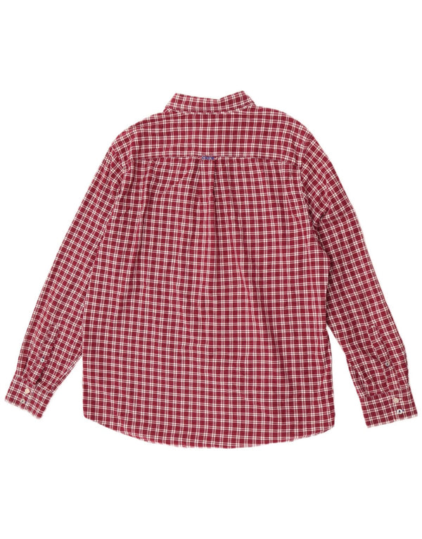 Crew Clothing Mens Classic Fit Flannel Shirt XL Maroon Check Cotton