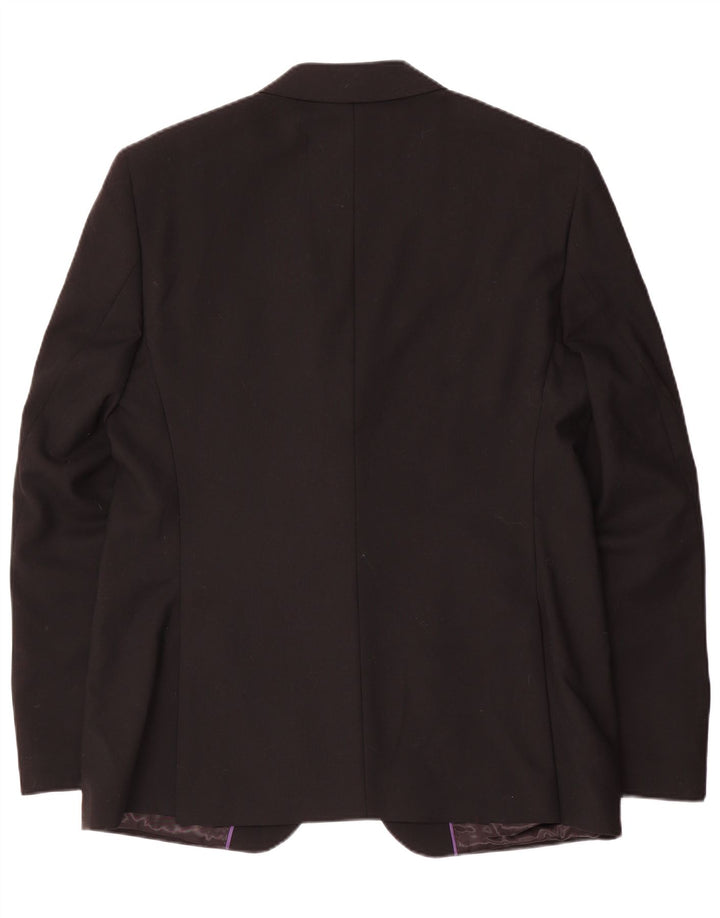Marks & Spencer Mens Tailored Fit 2 Button Blazer Jacket UK 42 Large Black