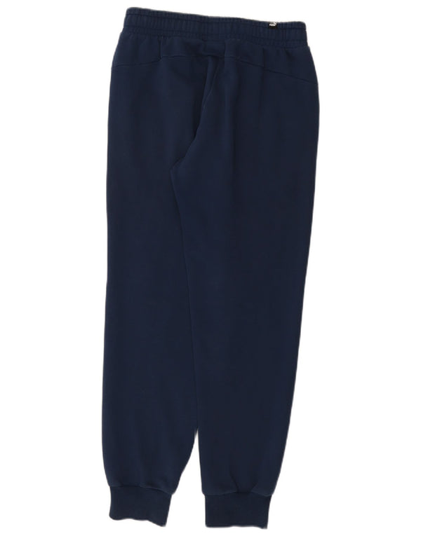 Puma Mens Graphic Tracksuit Trousers Joggers Small Navy Blue Cotton