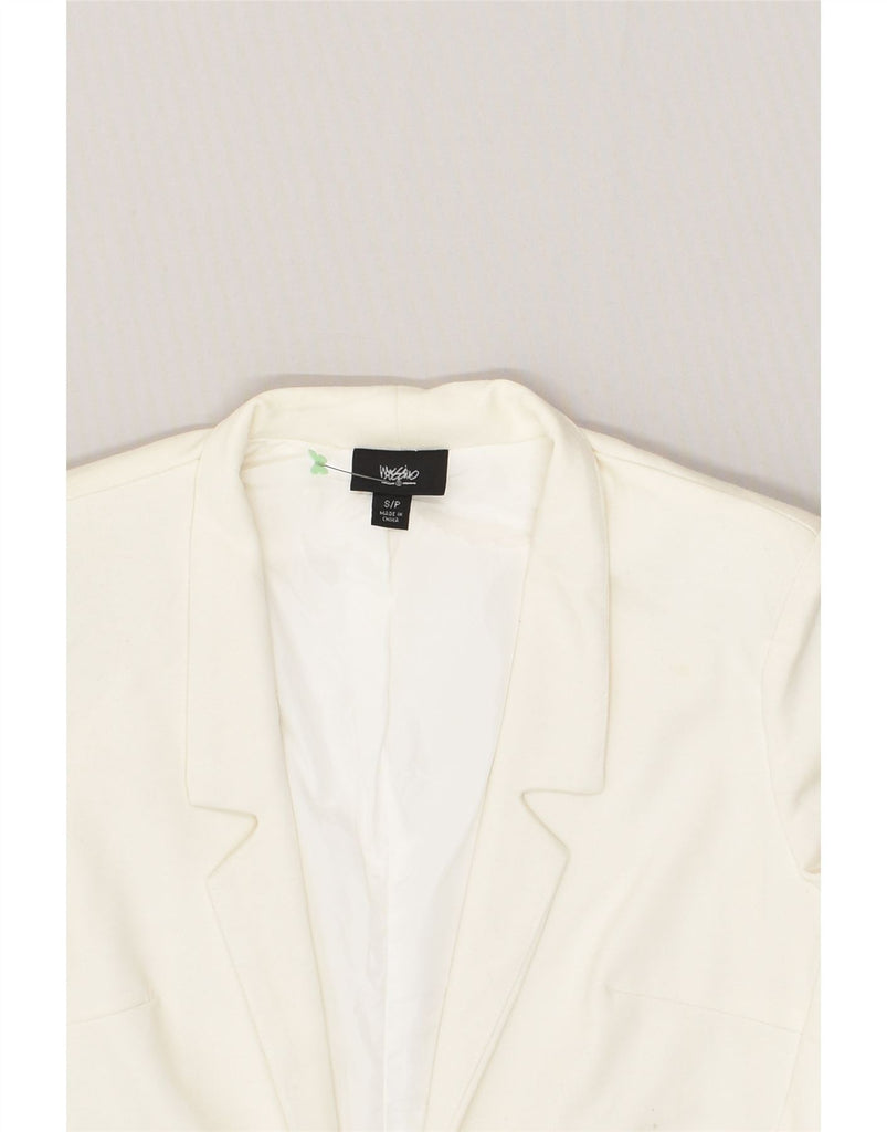 MOSSIMO Womens Crop Blazer Jacket UK 10 Small White Polyester | Vintage Mossimo | Thrift | Second-Hand Mossimo | Used Clothing | Messina Hembry 