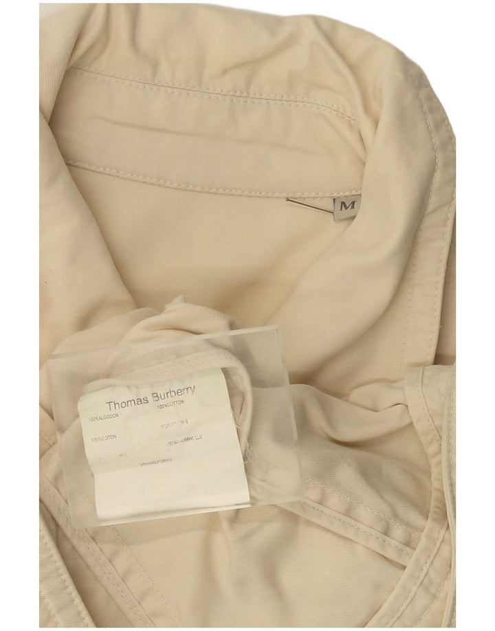 Burberry Womens Bomber Jacket UK 14 Medium Beige Cotton