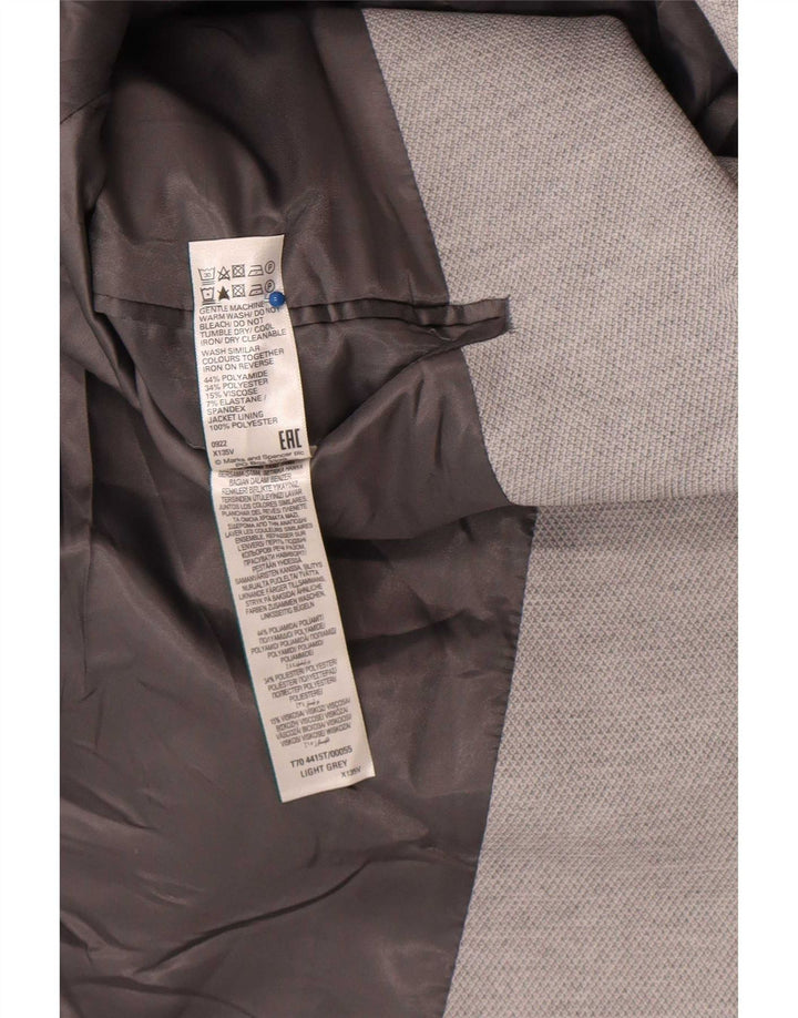 Marks & Spencer Mens 2 Button Blazer Jacket UK 48 2XL Grey Polyamide