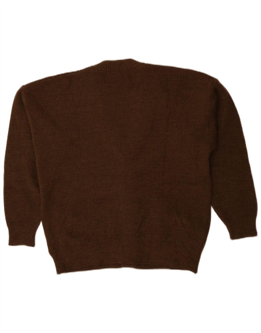 Settebello Mens Cardigan Sweater XL Brown Wool