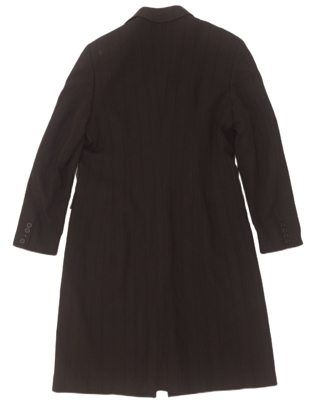 Marella Womens Overcoat UK 12 Medium Black Striped Wool