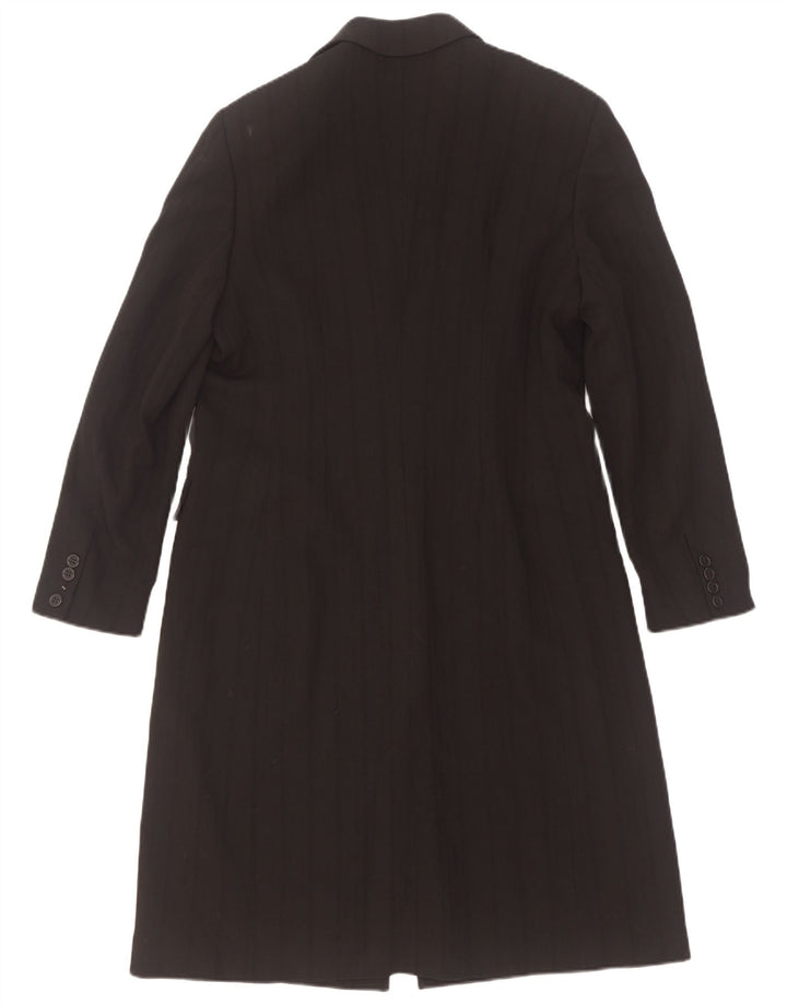 Marella Womens Overcoat UK 12 Medium Black Striped Wool