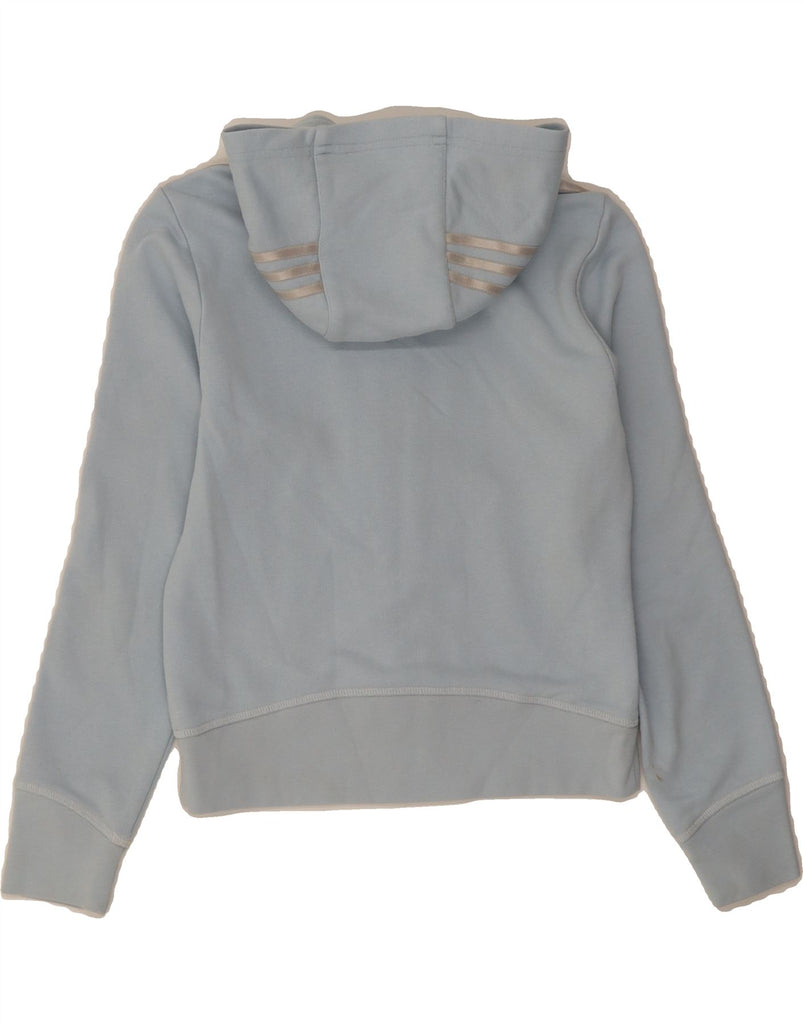 ADIDAS Girls Zip Hoodie Sweater 9-10 Years Blue Cotton Vintage Adidas and Second-Hand Adidas from Messina Hembry 