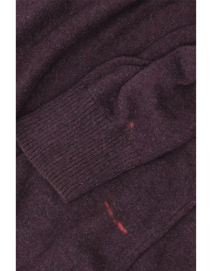 FAT FACE Mens V-Neck Jumper Sweater Medium Purple Cotton