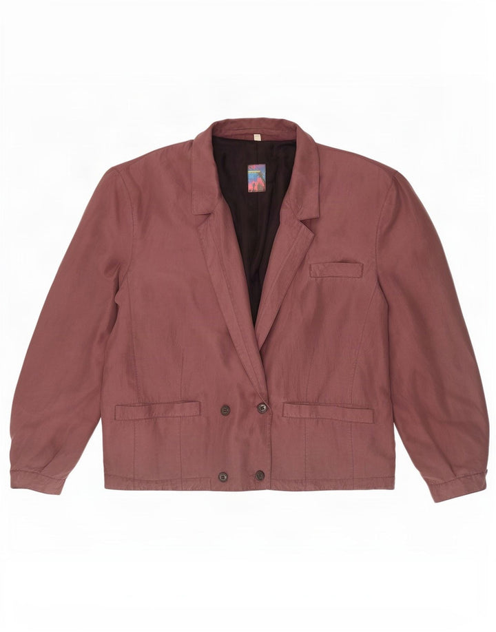 C&A Mens Double Breasted Bomber Jacket EU 52/54 XL Purple Silk