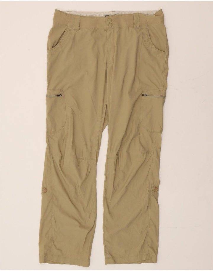 L.L.Bean Womens Straight Cargo Trousers W34 L30 Khaki Nylon