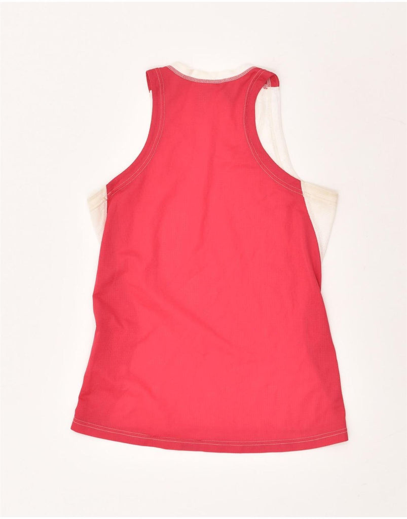 ADIDAS Womens Graphic Vest Top UK 12 Medium Pink Colourblock Polyester | Vintage Adidas | Thrift | Second-Hand Adidas | Used Clothing | Messina Hembry 
