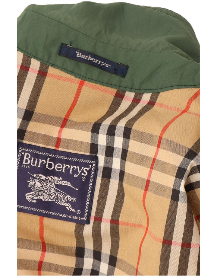 Burberrys Mens Utility Jacket IT 52 Large Green Cotton