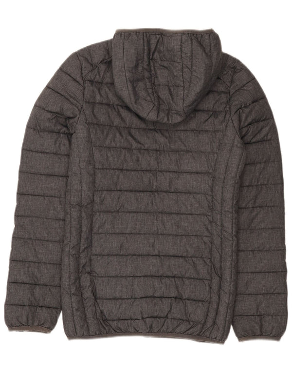 Ellesse Womens Hooded Padded Jacket UK 6 XS Grey Nylon