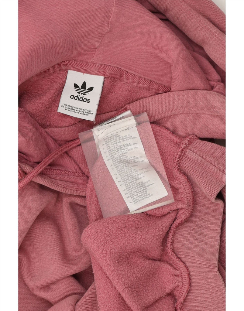 ADIDAS Womens Graphic Hoodie Jumper UK 16 Large Pink Cotton Vintage Adidas and Second-Hand Adidas from Messina Hembry 