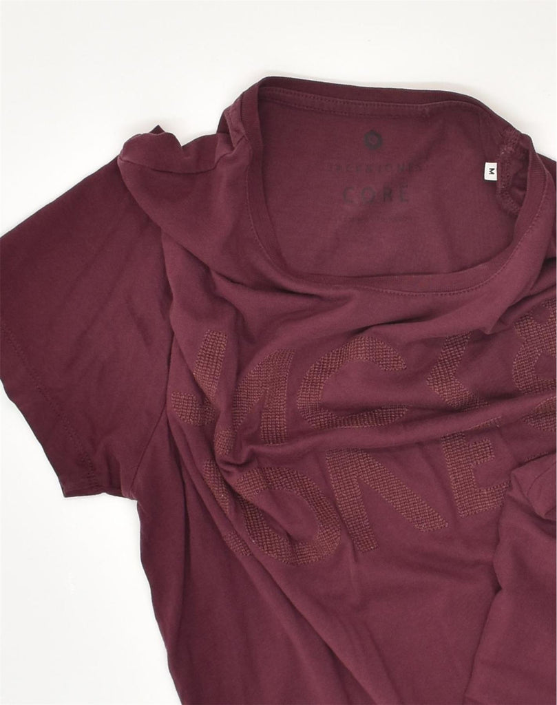 JACK & JONES Mens Graphic T-Shirt Top Medium Maroon Cotton | Vintage Jack & Jones | Thrift | Second-Hand Jack & Jones | Used Clothing | Messina Hembry 