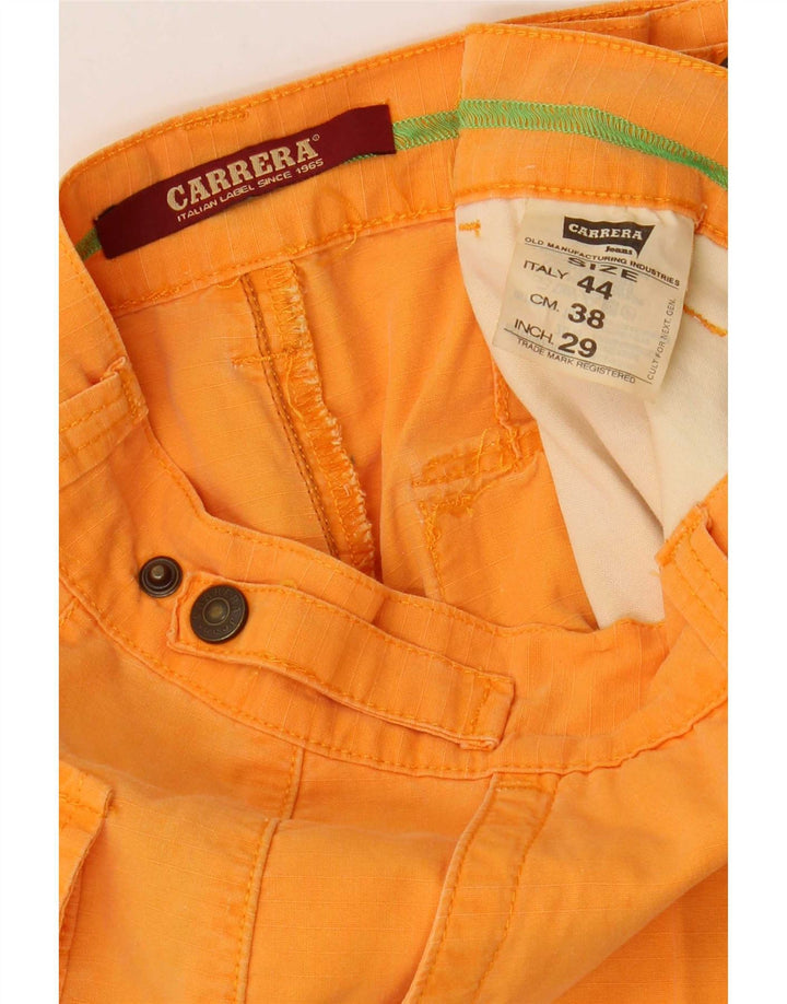 Carrera Mens Cargo Shorts W29 Small Orange Cotton
