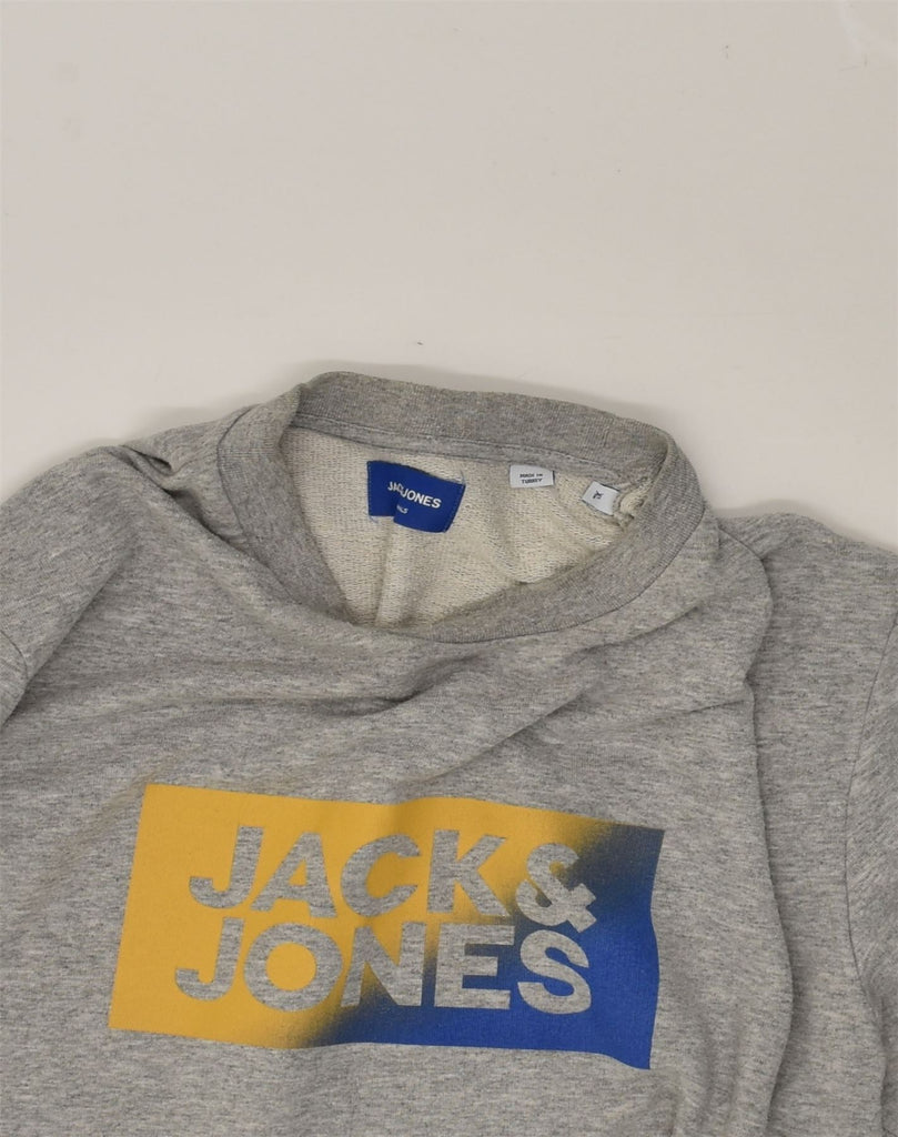 JACK & JONES Mens Graphic Sweatshirt Jumper XL Grey Cotton | Vintage Jack & Jones | Thrift | Second-Hand Jack & Jones | Used Clothing | Messina Hembry 