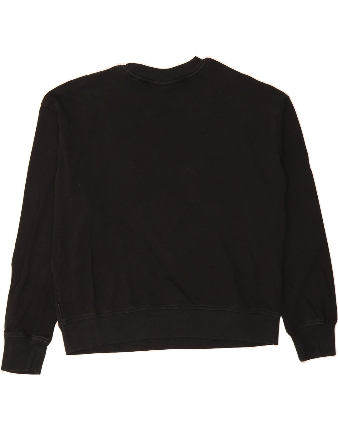 CALVIN KLEIN Womens Graphic Sweatshirt Jumper UK 14 Medium Black Cotton Vintage Calvin Klein and Second-Hand Calvin Klein from Messina Hembry 