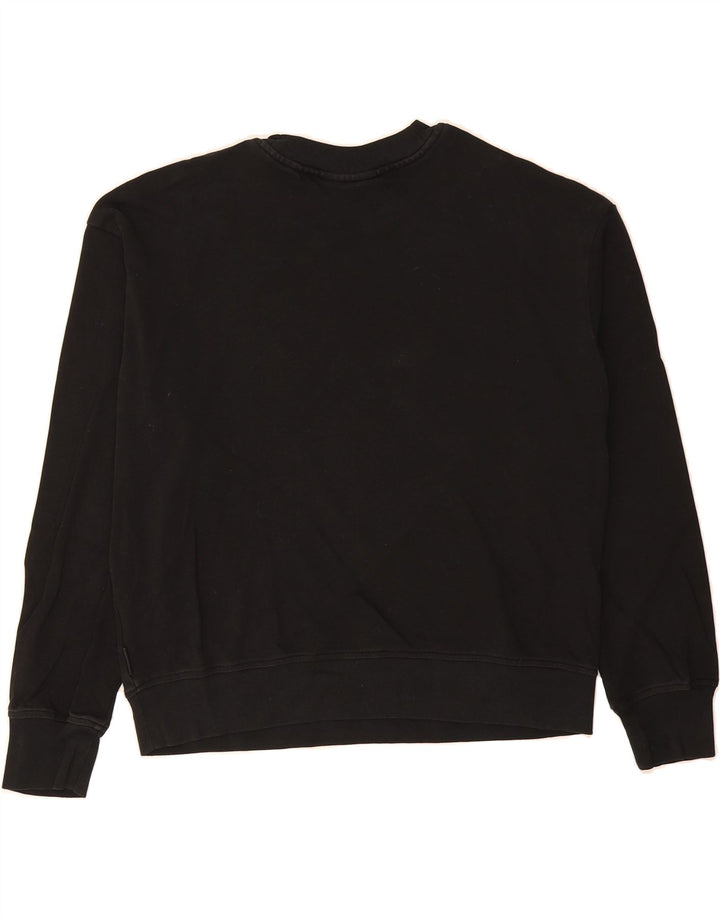CALVIN KLEIN Womens Graphic Sweatshirt Jumper UK 14 Medium Black Cotton Vintage Calvin Klein and Second-Hand Calvin Klein from Messina Hembry 