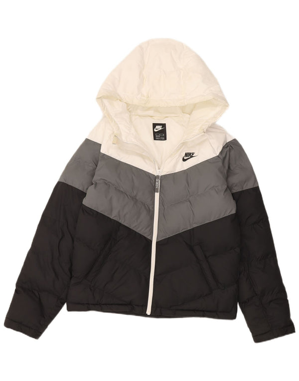 Nike Boys Hooded Padded Jacket 13-14 Years XL Multicoloured Colourblock