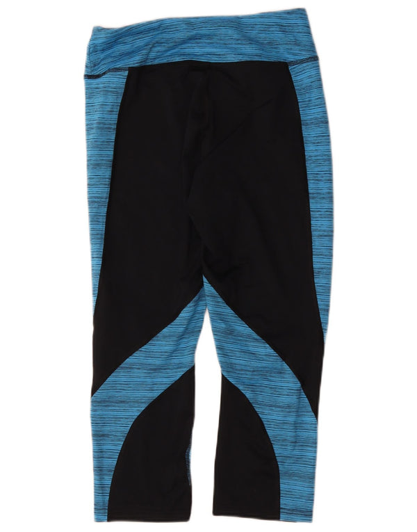 Champion Womens Capri Leggings UK 14 Medium Black Colourblock Polyester