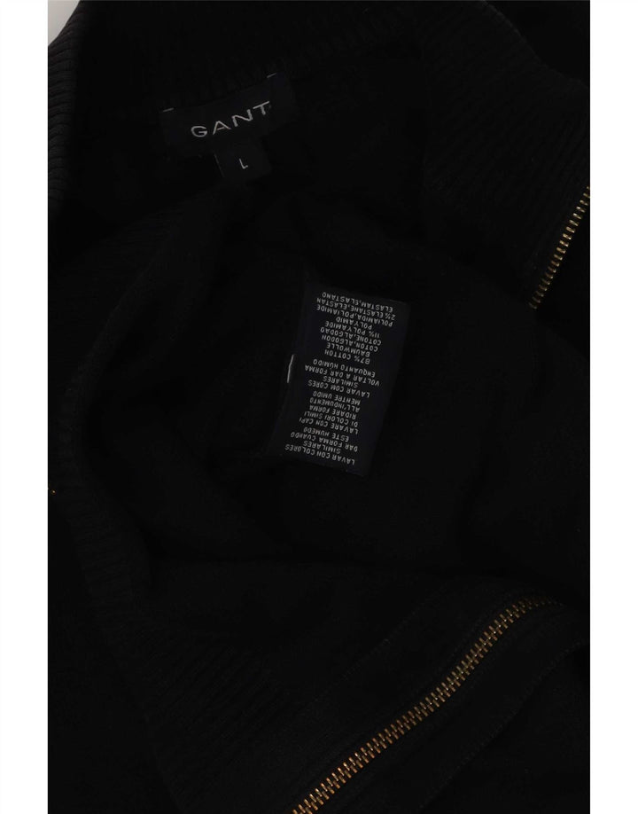Gant Mens Cardigan Sweater Large Black Cotton