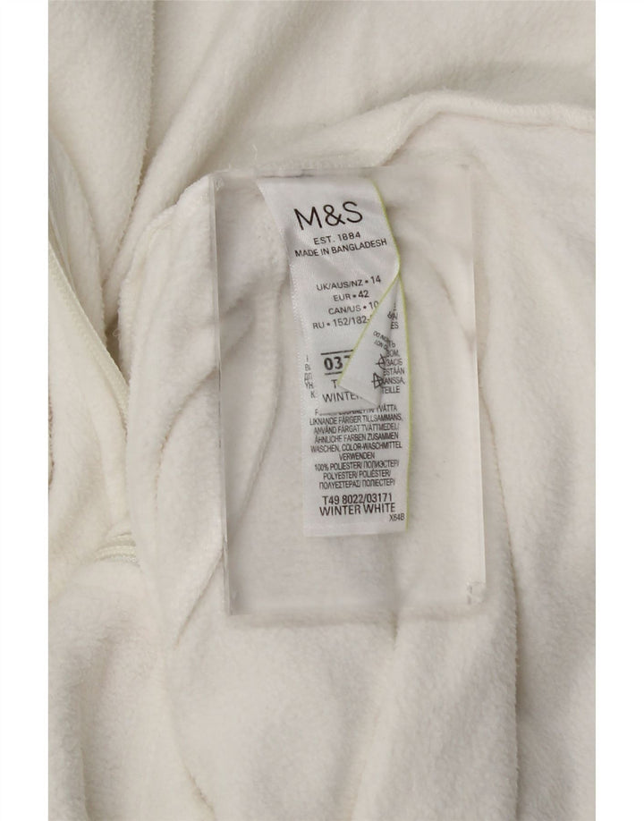 Marks & Spencer Womens Fleece Jacket UK 14 Large White Polyester