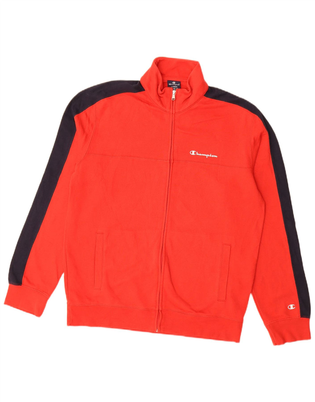 Champion Mens Tracksuit Top Jacket Large Red Colourblock Polyester