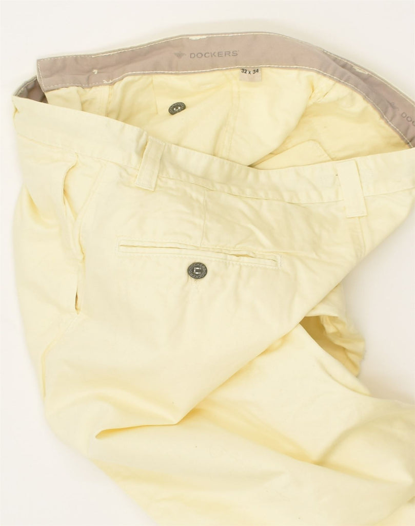 DOCKERS Mens Straight Casual Trousers W32 L34  Yellow Cotton | Vintage Dockers | Thrift | Second-Hand Dockers | Used Clothing | Messina Hembry 