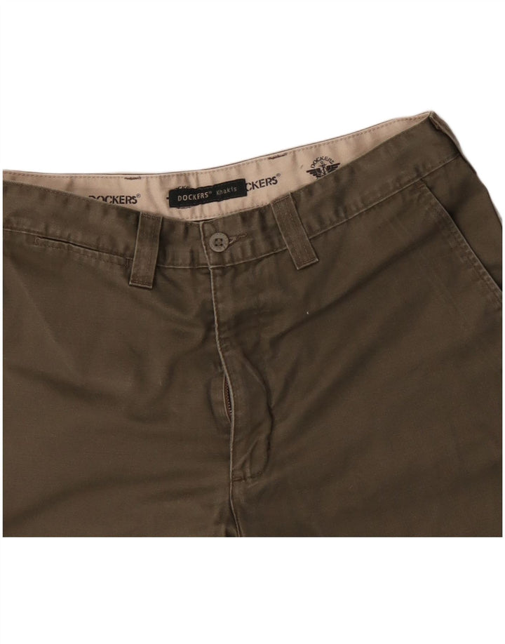 DOCKERS Mens Khakis Chino Shorts W31 Medium Khaki Cotton