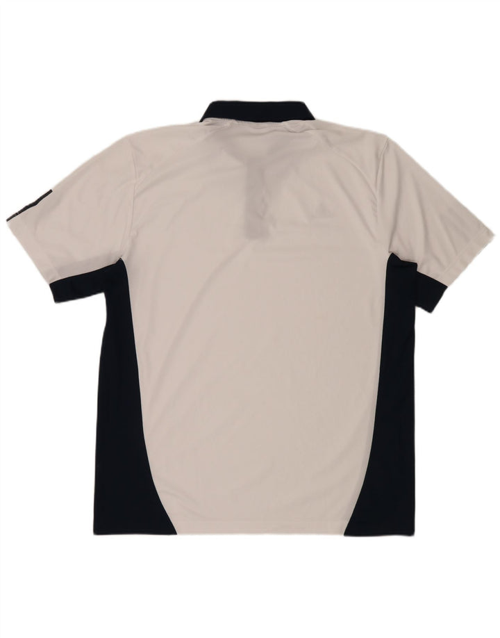 Adidas Mens Polo Shirt XL White Colourblock Polyester