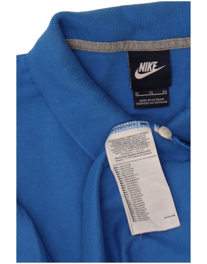Nike Mens Polo Shirt XL Blue Cotton